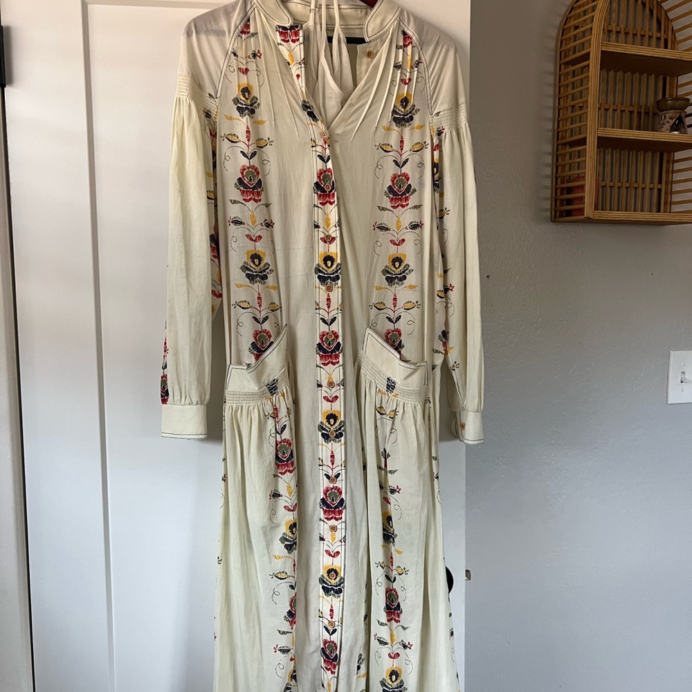 NWOT Warm NY printed button-up midi dress